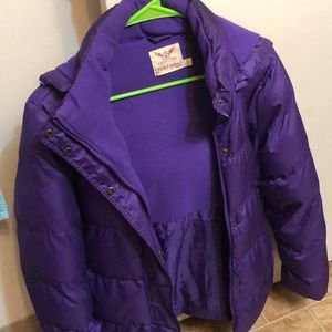 Purple puff coat